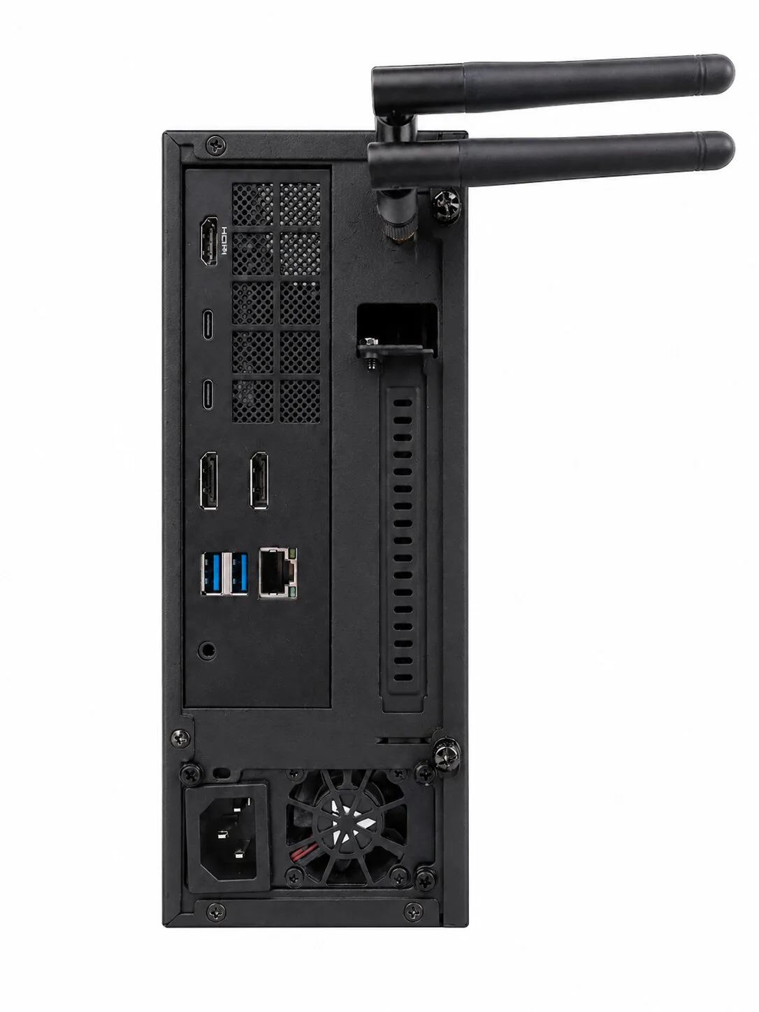 Charcoal Companion Core rear panel and I/O ports